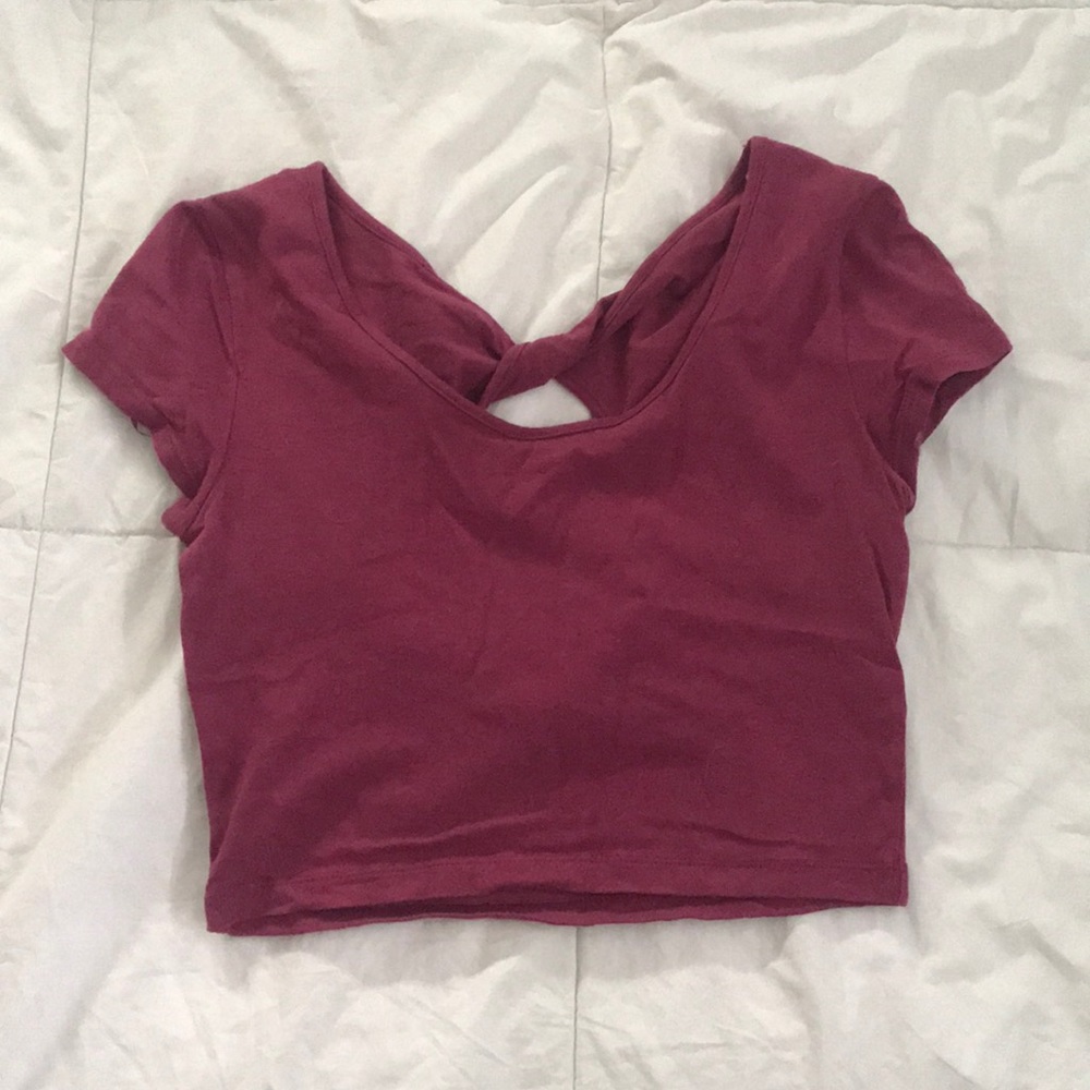 burgundy crop top